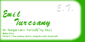 emil turcsany business card